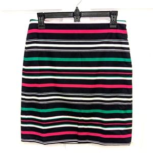 Talbots 4P Petite short skirt Multi-color striped 98% Cotton